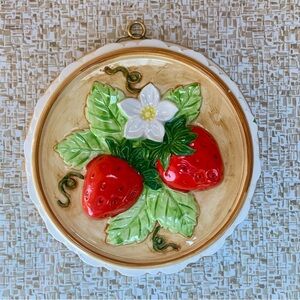 Vintage Strawberry, Blossom and Leaf Wall Decor